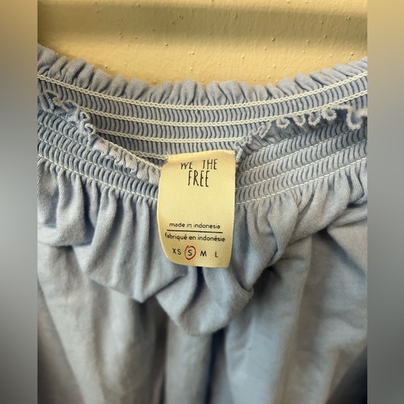 Free People - We The Free light blue off the shoulder top - Picture 6 of 8